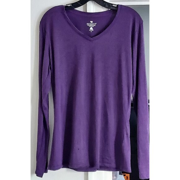 Segments - Women's 100% Merino Long Sleeve Base Layer -Purple, L, has flaw READ - Picture 3 of 9